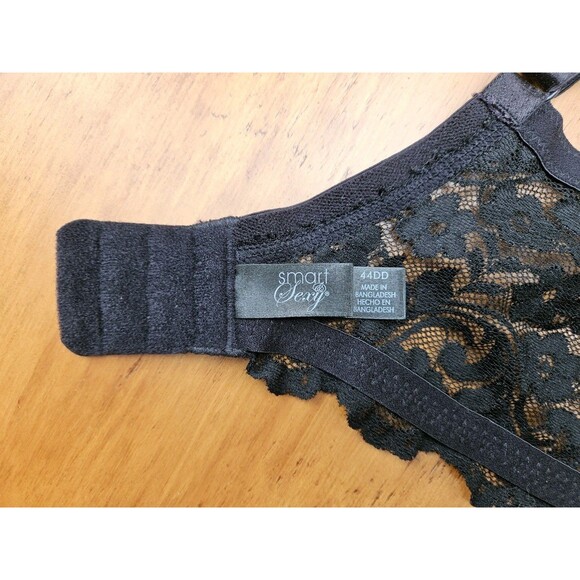 Smart & Sexy 44DD Black Signature Lace Full Coverage Unlined Underwire Bra SA814 - Picture 3 of 5